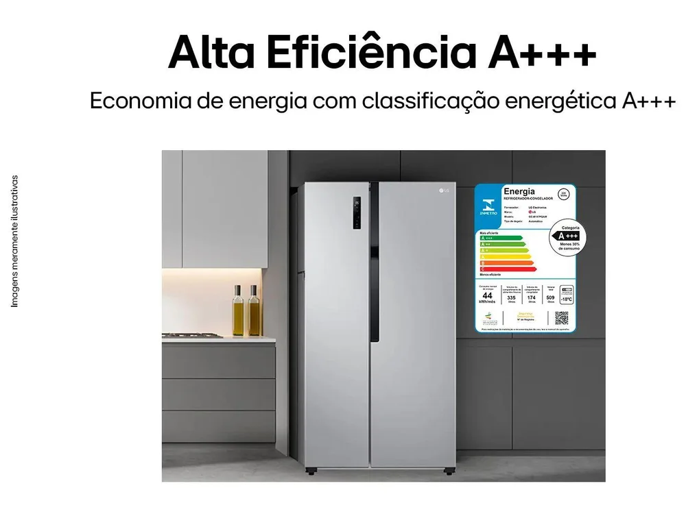 Geladeira/Refrigerador LG Frost Free Side by Side Prata 509L GC-B187PQAL - view 27