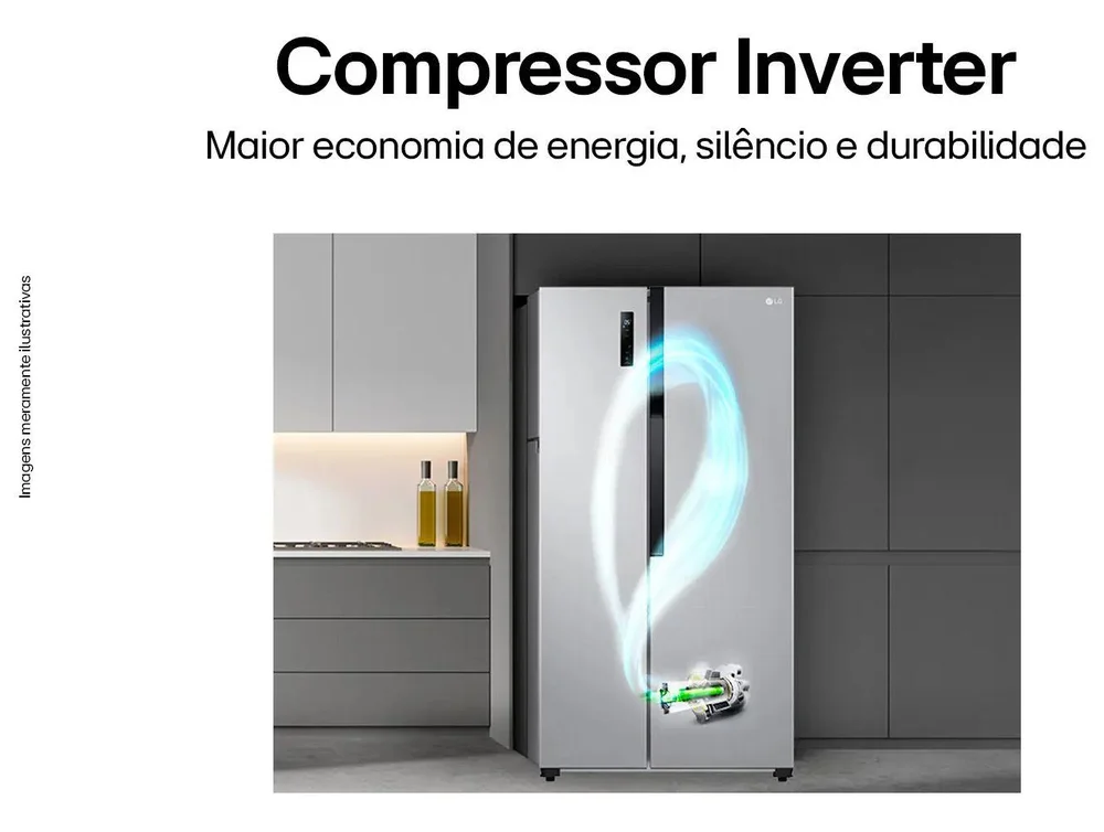 Geladeira/Refrigerador LG Frost Free Side by Side Prata 509L GC-B187PQAL - view 26