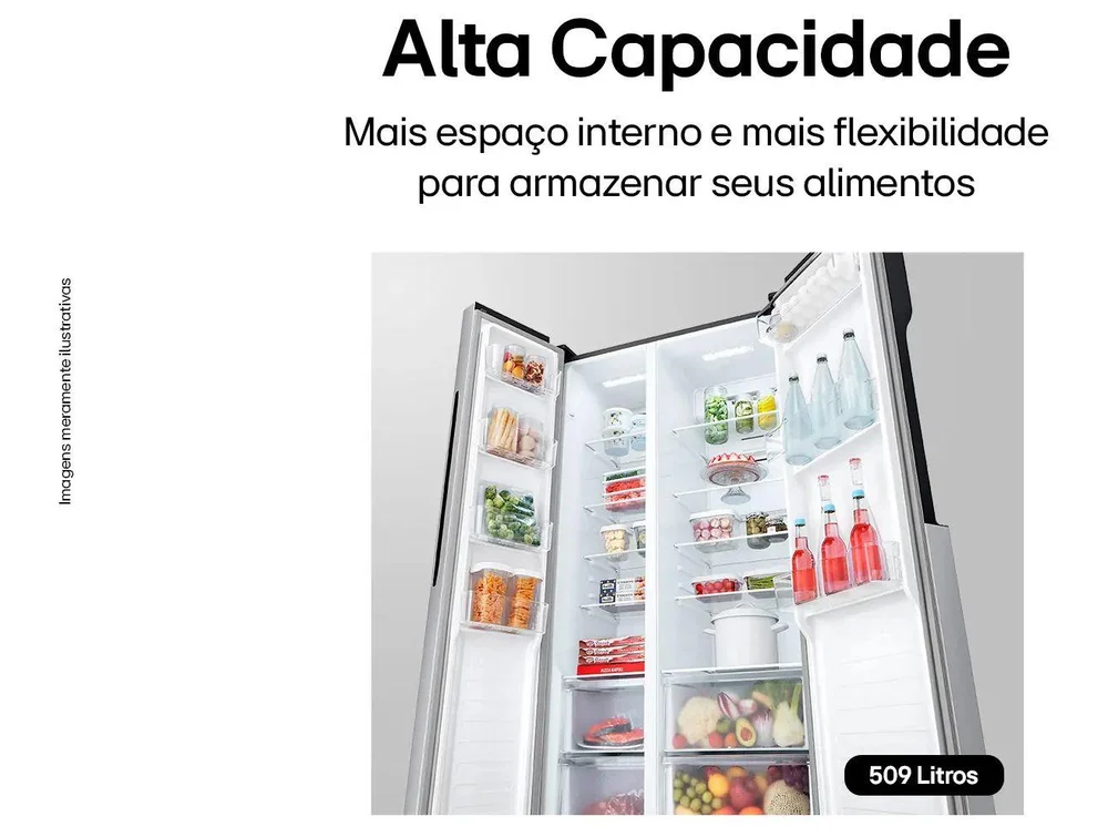 Geladeira/Refrigerador LG Frost Free Side by Side Prata 509L GC-B187PQAL - view 25