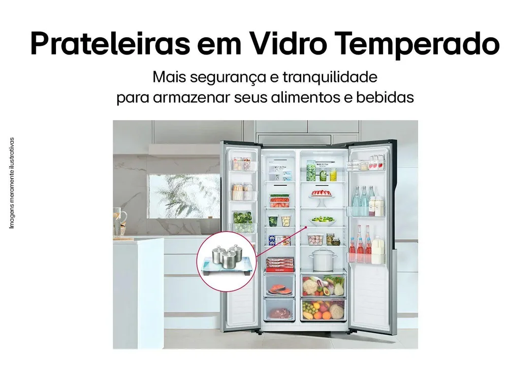 Geladeira/Refrigerador LG Frost Free Side by Side Prata 509L GC-B187PQAL - view 22