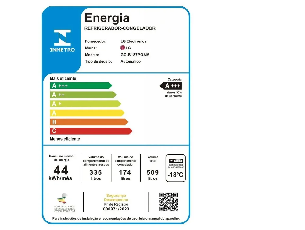 Geladeira/Refrigerador LG Frost Free Side by Side Prata 509L GC-B187PQAL - view 4
