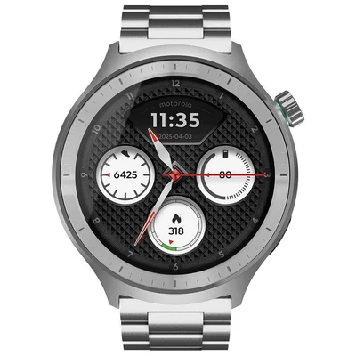 Smartwatch Motorola Moto Watch 47mm Pulseira Prata Bluetooth