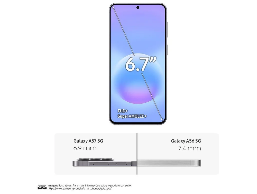 Smartphone Samsung Galaxy A57 256GB 5G 8GB RAM Cinza 6,7 Câm Tripla + Selfie 12MP - view 22