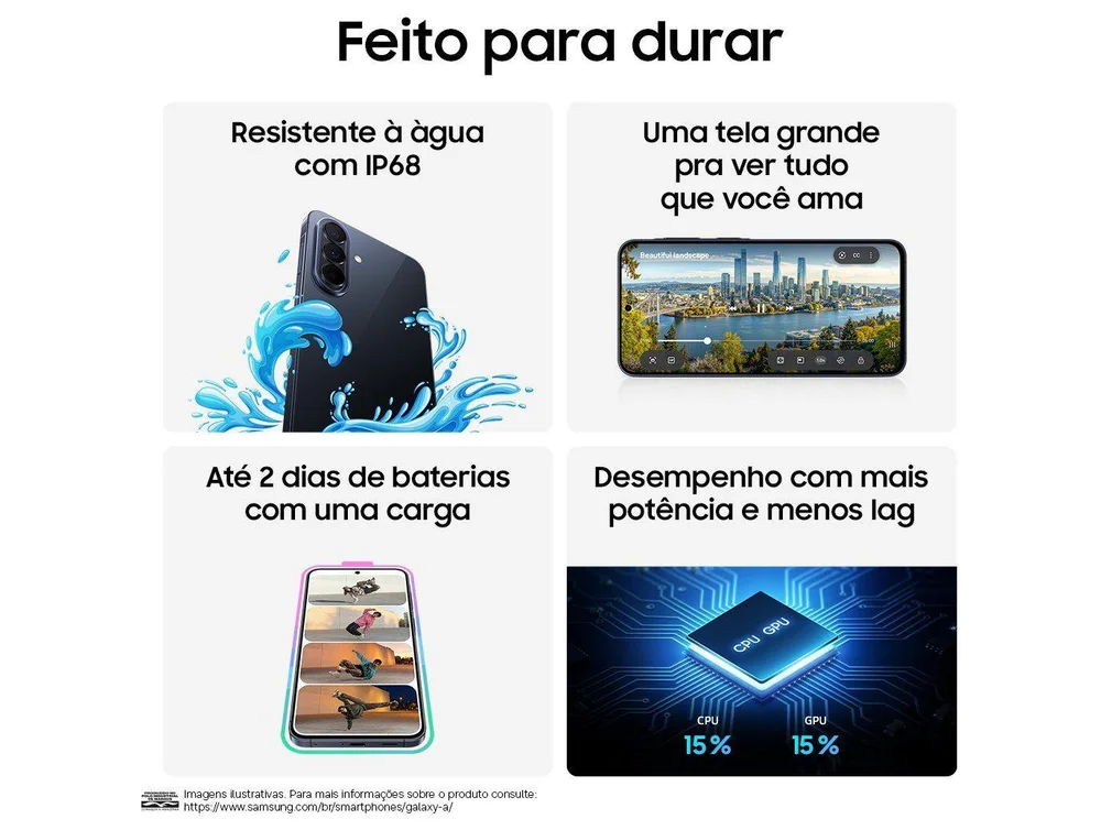 Smartphone Samsung Galaxy A57 128GB 5G 8GB RAM Azul Claro 6,7 Câm Tripla + Selfie 12MP - view 19