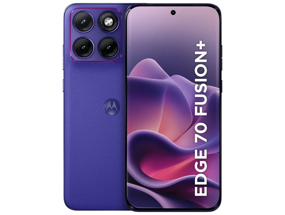 Smartphone Motorola Edge 70 Fusion+, 512GB 5G, 12GB RAM+12GB RAM Boost, Tela 6.8", Câm. Tripla Selfie 50MP, Roxo Smartphone Motorola Edge 70 Fusion+, 512GB 5G, 12GB RAM+12GB RAM Boost, Tela 6.8", Câm. Tripla Selfie 50MP, Roxo