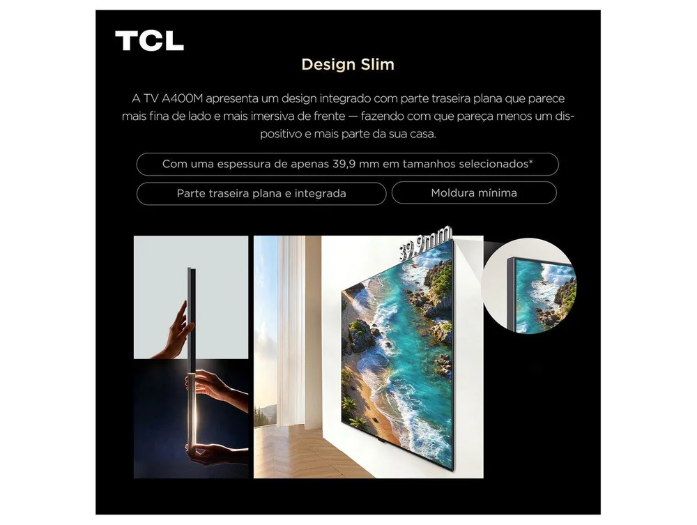 Imagem 4 de 10 do produto Smart TV 98" TCL 4K UHD QD-Mini LED 98A400M Google TV 2026