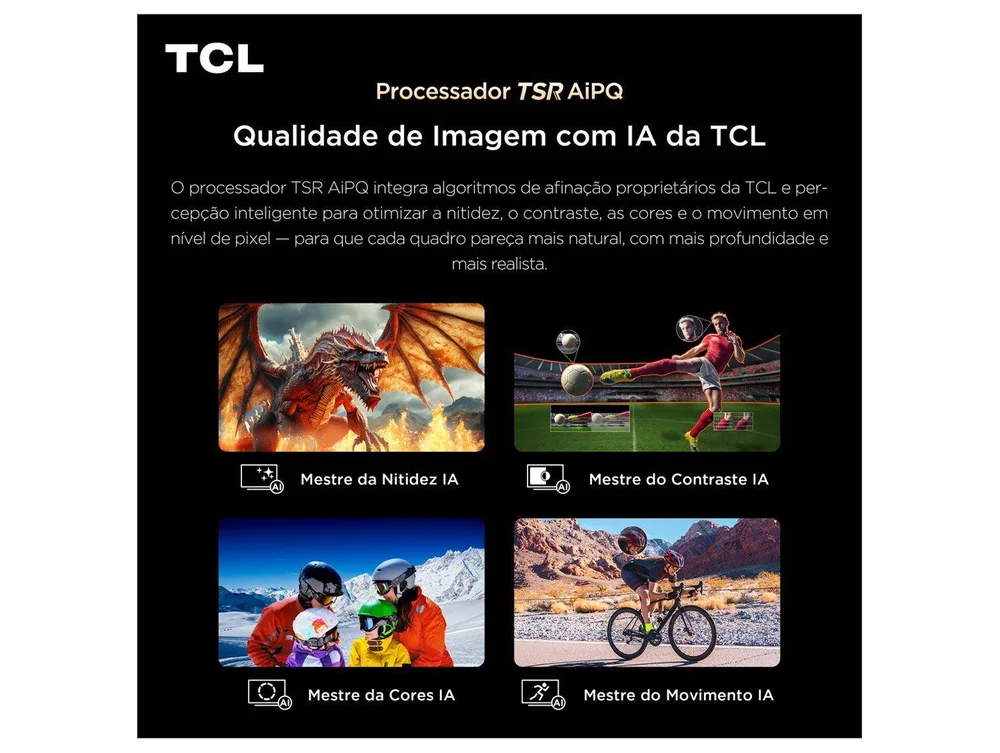 Imagem 5 de 10 do produto Smart TV 98" TCL 4K UHD QD-Mini LED 98A400M Google TV 2026