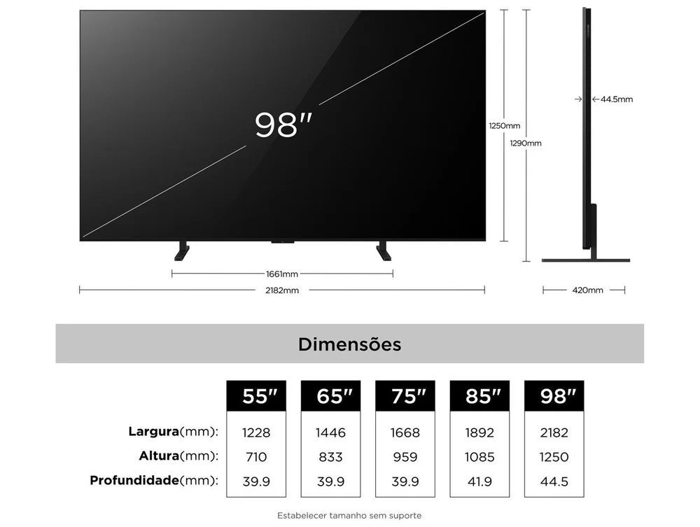 Imagem 7 de 10 do produto Smart TV 98" TCL 4K UHD QD-Mini LED 98A400M Google TV 2026