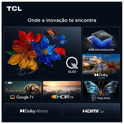 Smart TV QLED 75" 4K TCL 75T6C Google TV — foto 3