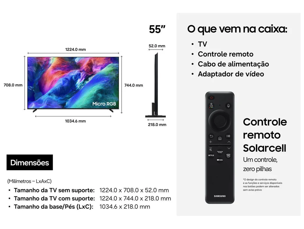 Imagem 7 de 10 do produto SAMSUNG TV 55  MICRO RGB