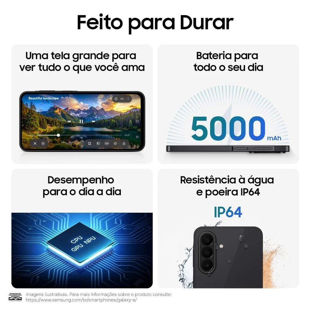 Imagem 19 de 22 do produto Smartphone Samsung Galaxy A27 256GB 5G 6GB RAM Azul 6,7" Câm. Tripla Selfie 12MP