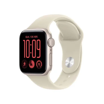 Apple Watch SE 3 GPS Caixa Estelar de Alumínio de 40mm Pulseira Esportiva Areia P/M