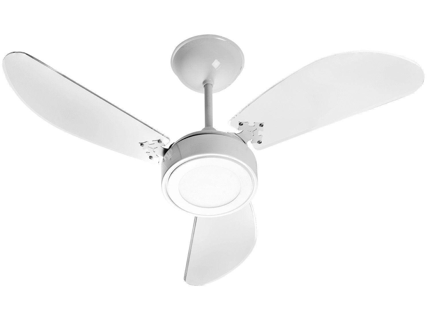 Ventilador de Teto, Venti-Delta, New Cristal, LED, com 3 Pás, 130W Branco, 127V