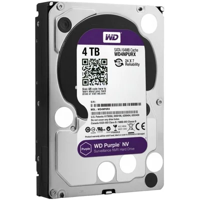 HD WD 4TB Purple, 5400 RPM, 64MB, SATA, 6GB/S, DVR, CFT - WD40PURZ