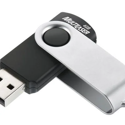 Pen Drive 4GB Multi Twist2 USB 2.0Preto/Prata Pd586