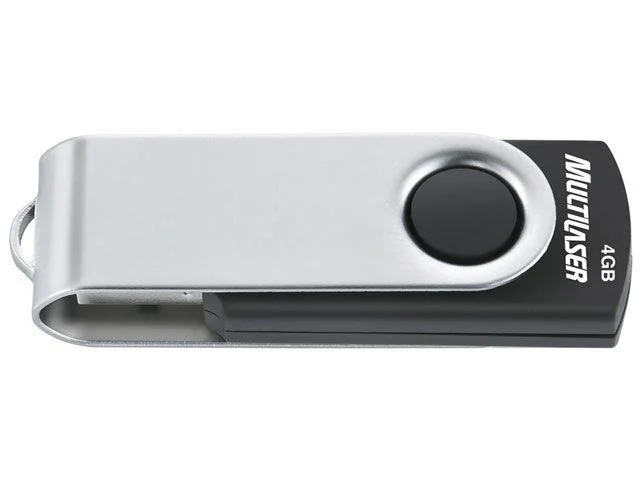 Imagem 2 de 3 do produto Pen Drive 4GB Multi Twist2 USB 2.0Preto/Prata Pd586