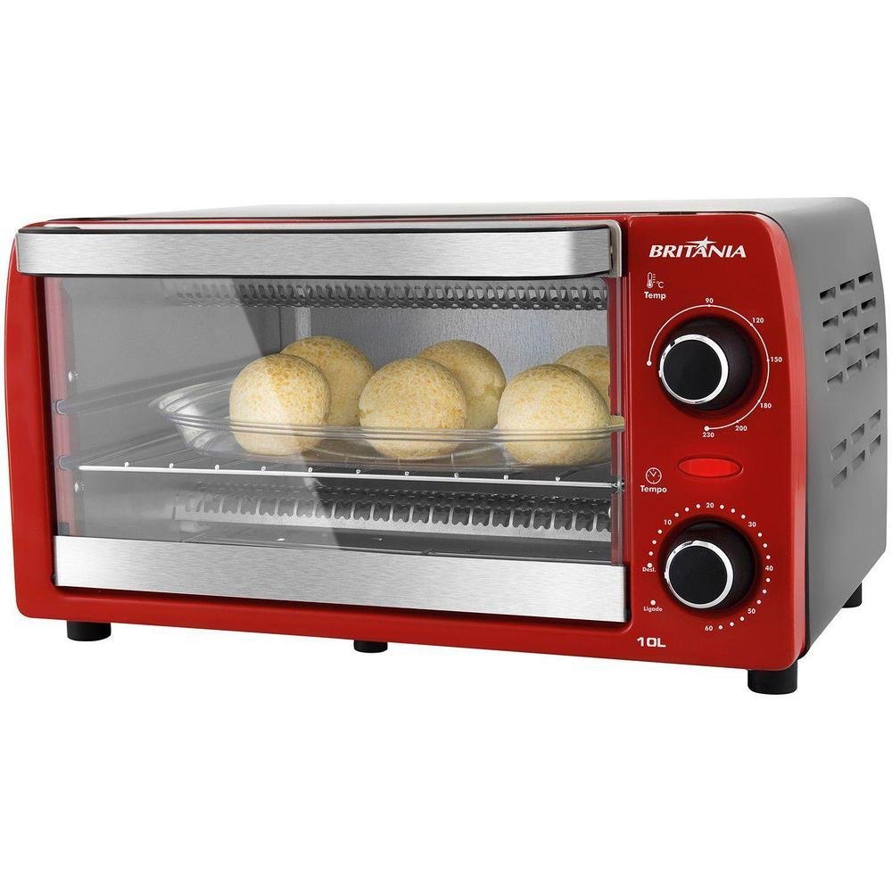 Forno Elétrico Britânia 10L BFE10V Vermelho 1050W Com Função Timer 220V