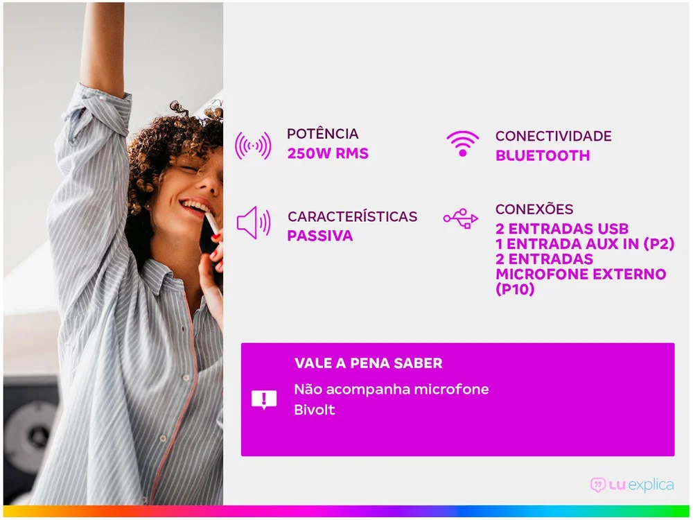 Imagem 2 de 7 do produto Caixa Acústica Philco Effects, Bluetooth, Bivolt - PCX5501N