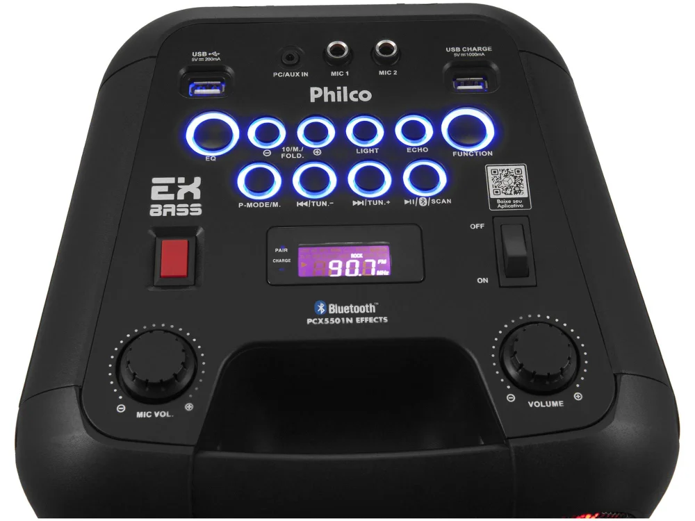 Imagem 7 de 7 do produto Caixa Acústica Philco Effects, Bluetooth, Bivolt - PCX5501N