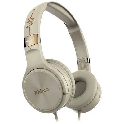 Headphone Philco, Concha auditiva almofadada, Bege - PFO02G