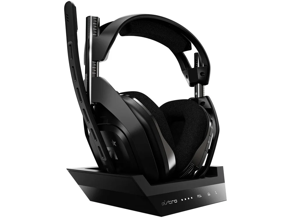 Headset Gamer Astro A50, Sem Fio+Base, PS4 e PC, Preto - view 4
