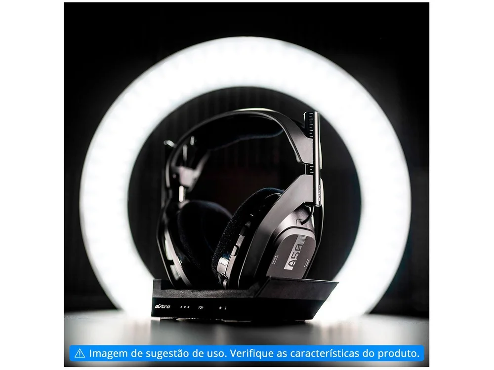 Headset Gamer Astro A50, Sem Fio+Base, PS4 e PC, Preto - view 13