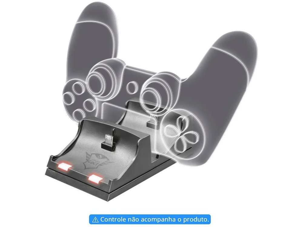 Carregador Trust para DualShock 4 GXT 235, Duo Charge Dock