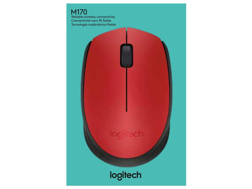 Mouse Sem Fio, Logitech M170, 2.4ghz, 1000dpi, Vermelho, 910-00463 - view 8