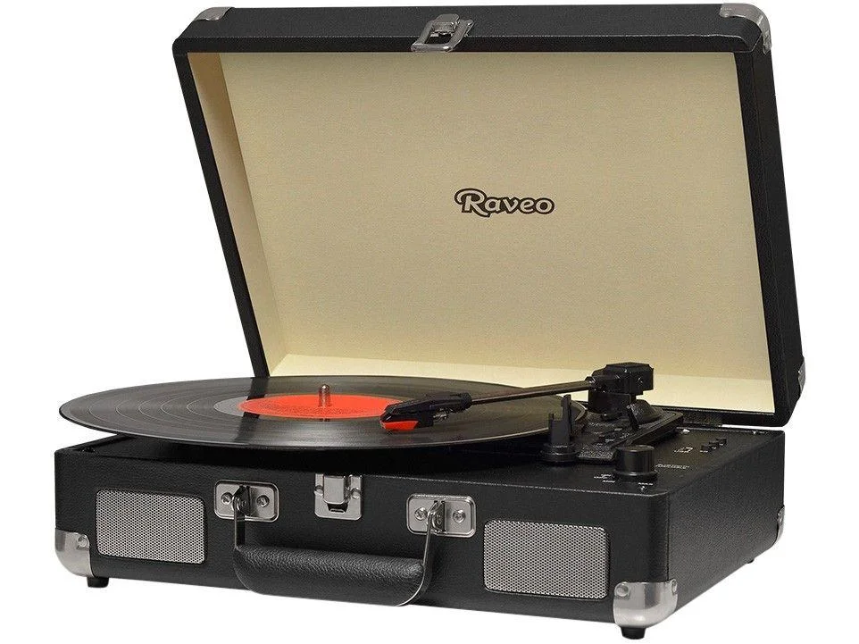Toca Discos Raveo Sonetto Retrô, Bluetooth, USB, 3 Rotações diferentes