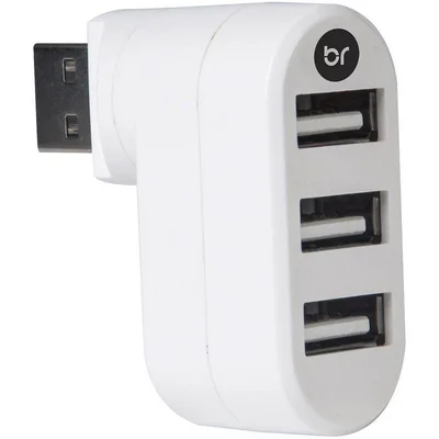 HUB Bright USB, 3 Portas 2.0, Branco - 335