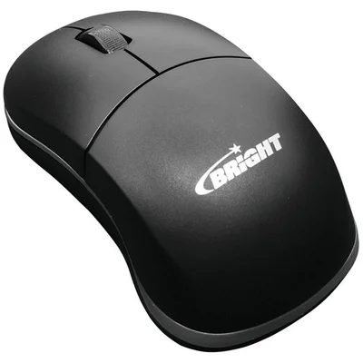 Mouse Bright Sem Fio, Preto e Prata - 205