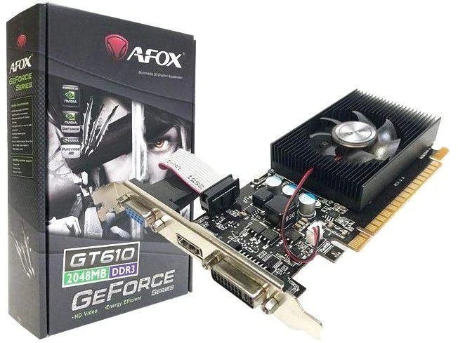 Placa De Vídeo Afox Geforce Gt610 2gb, Ddr3, 64 Bits, Low Profile, Hdmi/dvi/vga - Af610-2048d3l7-v5 Placa De Vídeo Afox Geforce Gt610 2gb, Ddr3, 64 Bits, Low Profile, Hdmi/dvi/vga - Af610-2048d3l7-v5