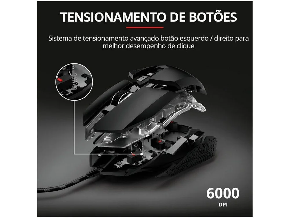 Mouse Gamer, Trust Idon GXT 950, RGB 6000 DPI, Com Fio. Mouse Gamer, Trust Idon GXT 950, RGB 6000 DPI, Com Fio.