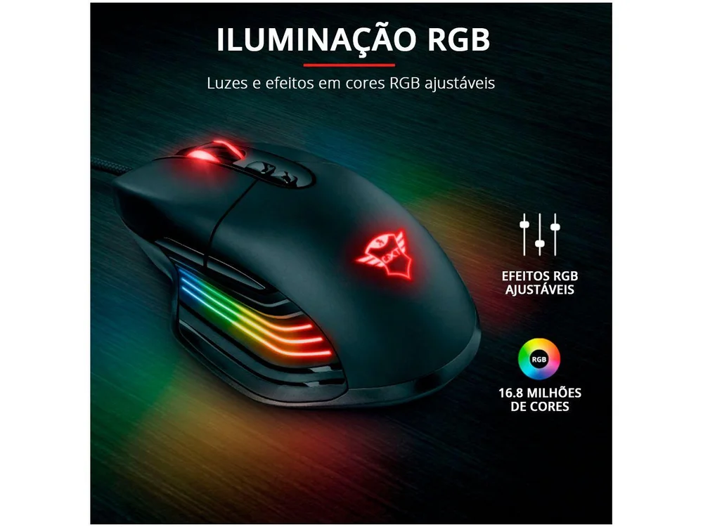 Imagem 11 de 13 do produto Mouse Gamer Trust Xidon GXT 940, RGB 10000 DPI, Com Fio