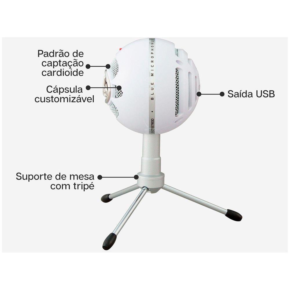 Microfone Condensador Usb Blue Snowball Ice Branco 988-00007. - view 5
