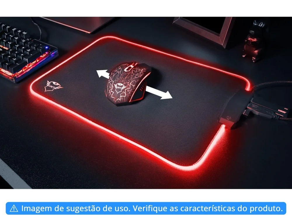 Imagem 3 de 16 do produto Mouse Pad Trust Gxt765, LED RGB, Grande, 25cmx35cm, Preto