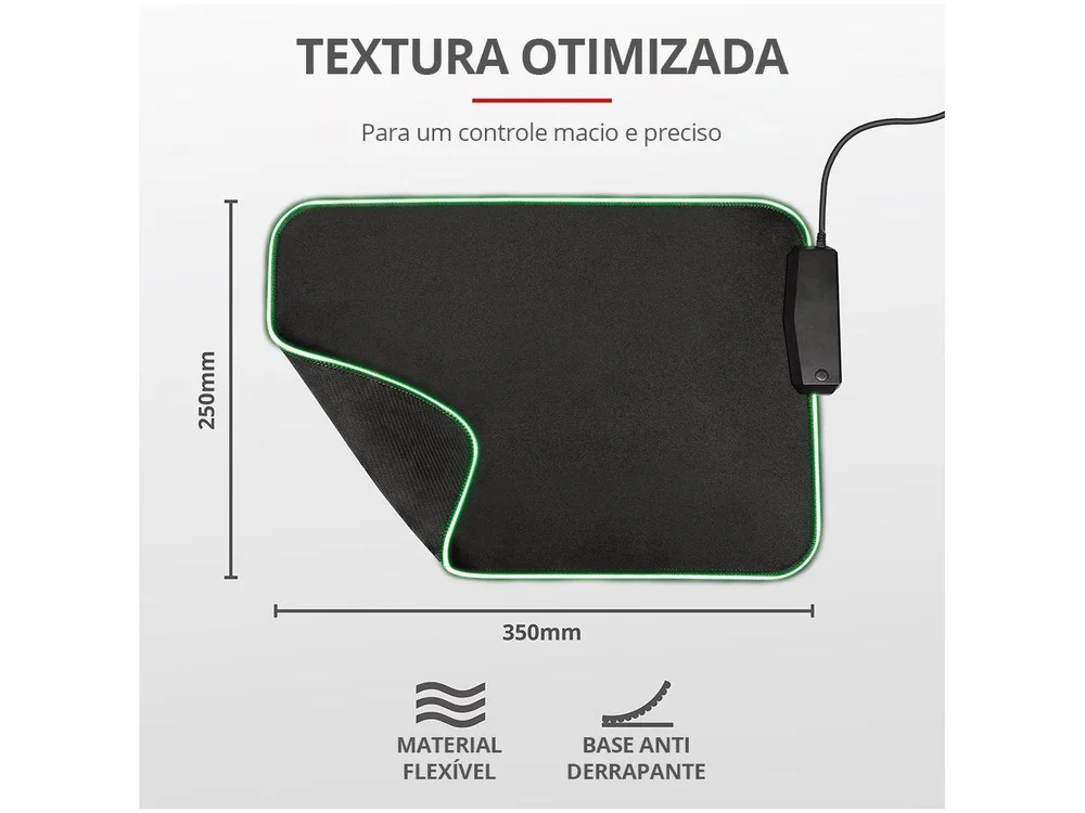 Imagem 14 de 16 do produto Mouse Pad Trust Gxt765, LED RGB, Grande, 25cmx35cm, Preto