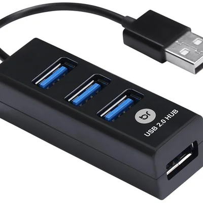 Mini Hub Usb Bright 4 Portas 2.0 Preto - 0059
