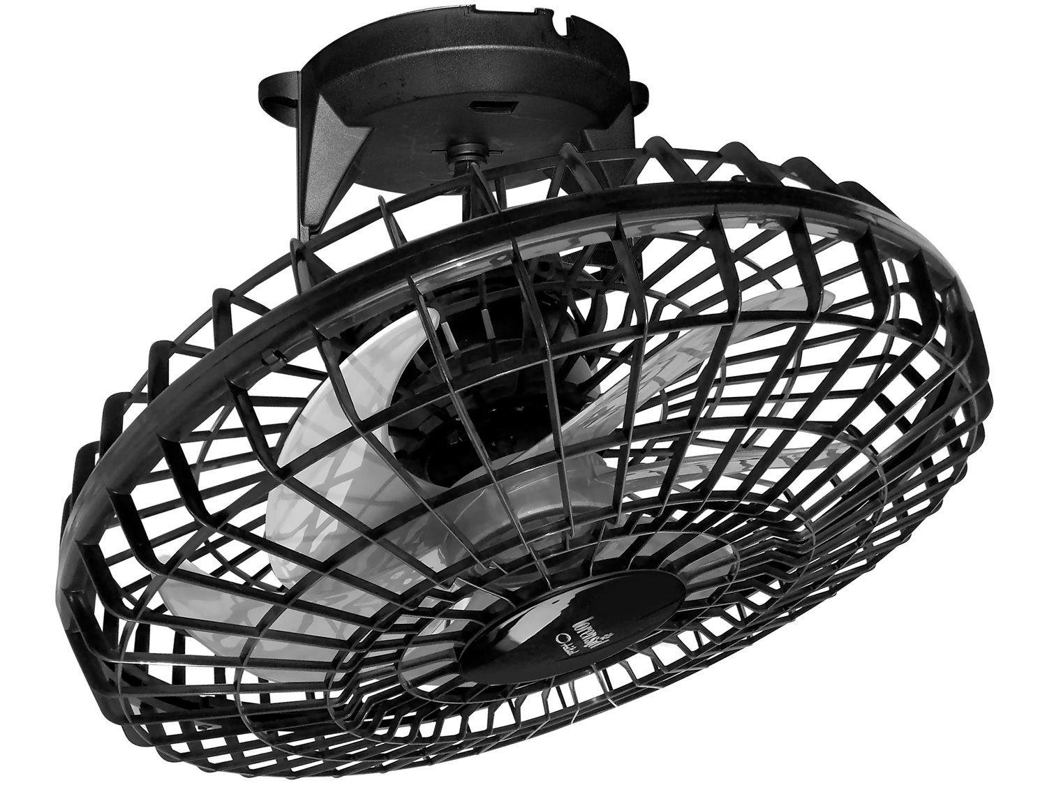 Ventilador De Teto Loren Sid Orbital, 50cm, 6 Pás, 160W, Gira 360º, Bivolt, Preto