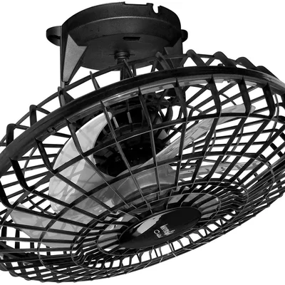 Ventilador De Teto Loren Sid Orbital, 50cm, 6 Pás, 160W, Gira 360º, Bivolt, Preto