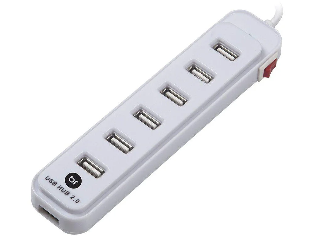 Imagem 2 de 4 do produto HUB Bright USB, Carregador, Com 7 Portas, Chave Seletora 5V 2A