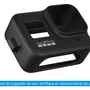 Capa Silicone Gopro Hero 8 + Cordão Ajustável - Sleeve + Lanyard Cor Preto