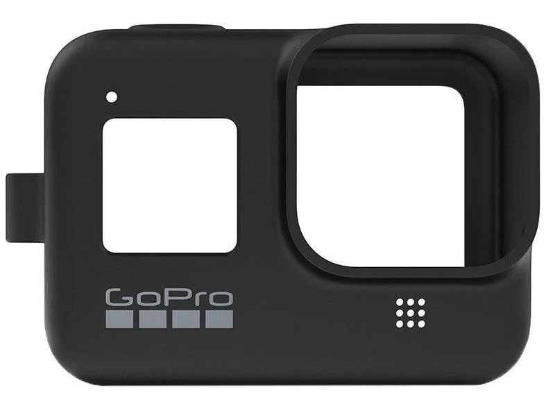 Capa Silicone Gopro Hero 8 + Cordão Ajustável - Sleeve + Lanyard Cor Preto