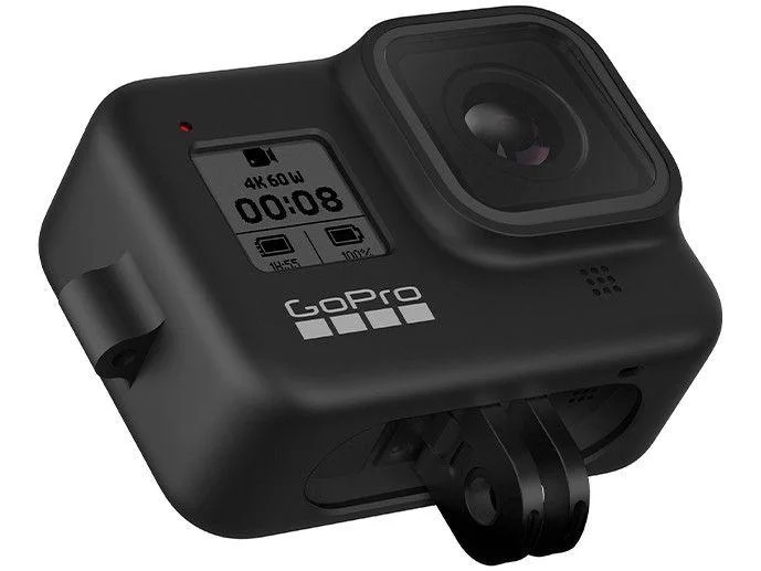 Capa Silicone Gopro Hero 8 + Cordão Ajustável - Sleeve + Lanyard Cor Preto