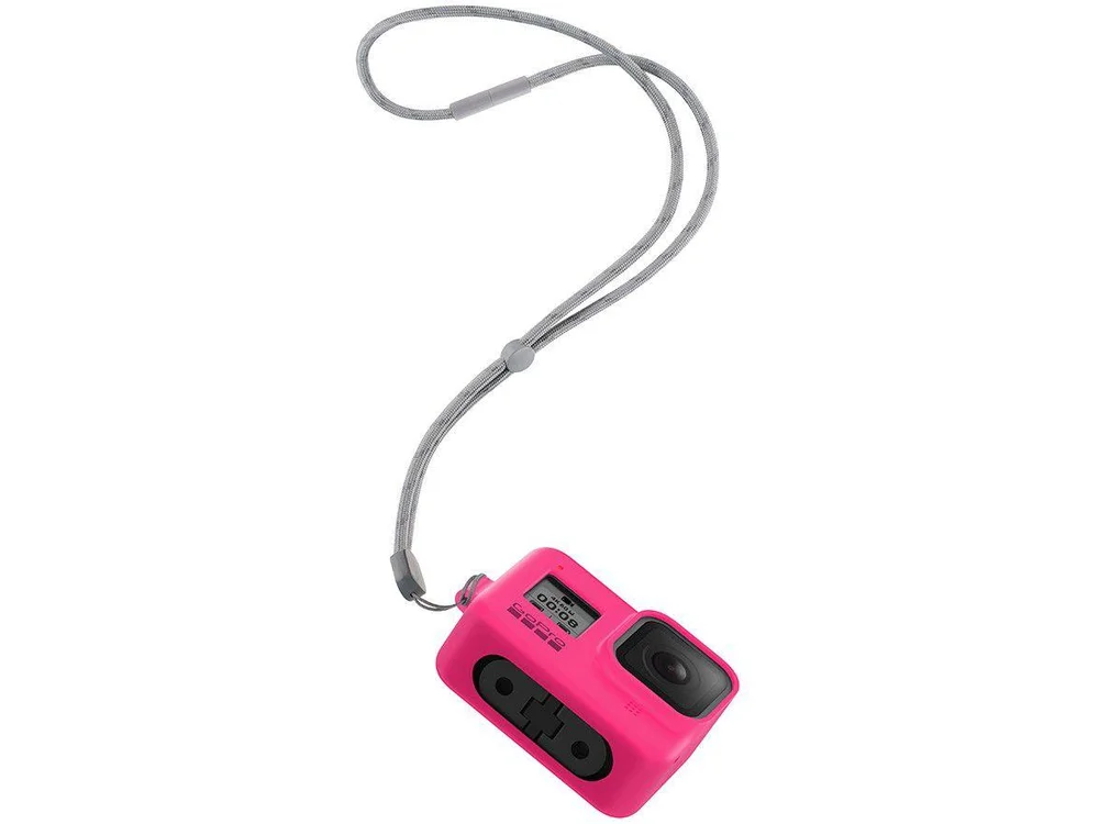 Capa Silicone Gopro Hero 8 + Cordão Ajustável - Sleeve + Lanyard Cor Rosa - view 5
