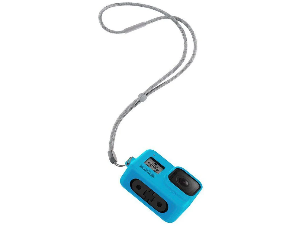 Capa Silicone Gopro Hero 8 + Cordão Ajustável - Sleeve + Lanyard Cor Azul - view 5