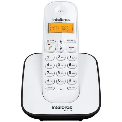 Telefone Sem Fio Intelbras, ID, Branco E Preto - TS3110