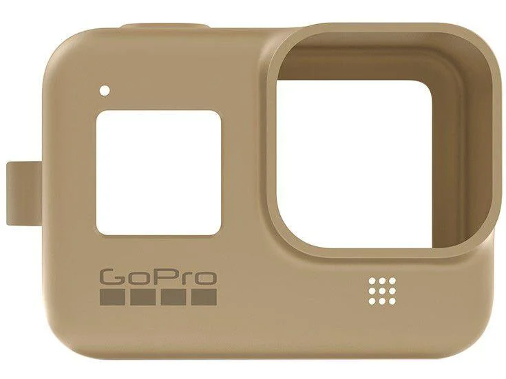 Imagem 1 de 5 do produto Capa Silicone Gopro Hero 8 + Cordão Ajustável - Sleeve + Lanyard Cor Areia