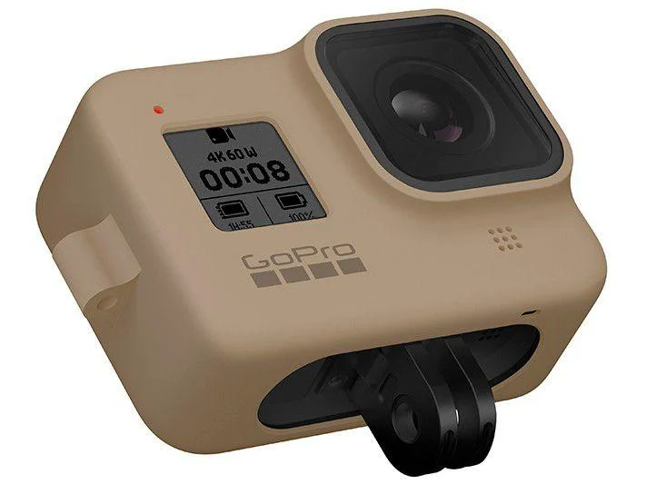 Imagem 4 de 5 do produto Capa Silicone Gopro Hero 8 + Cordão Ajustável - Sleeve + Lanyard Cor Areia