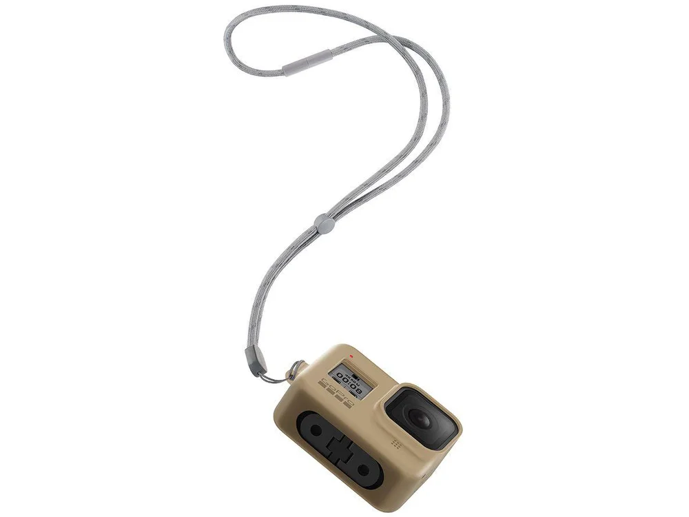 Imagem 5 de 5 do produto Capa Silicone Gopro Hero 8 + Cordão Ajustável - Sleeve + Lanyard Cor Areia